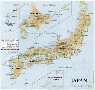 Mapa Japonska